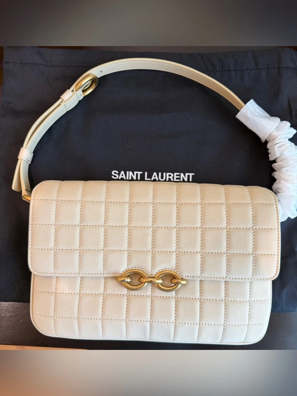 YSL Yves Saint Laurent Le Maillon Suede Satchel